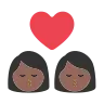 Kiss: Woman, Woman, Medium-Dark Skin Tone Emoji 👩🏾‍❤️‍💋‍👩🏾 image - Tossface style
