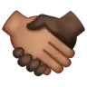 Handshake: Medium Skin Tone, Dark Skin Tone Emoji 🫱🏽‍🫲🏿 image - WhatsApp style