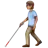 Person With White Cane: Medium Skin Tone