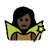Woman Fairy: Dark Skin Tone Emoji 🧚🏿‍♀️ image - OpenMoji style