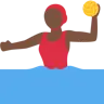 Woman Playing Water Polo: Dark Skin Tone Emoji 🤽🏿‍♀️ image - Twitter / X (Twemoji) style