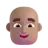 Man: Medium Skin Tone, Bald