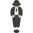 Person In Suit Levitating: Medium-Light Skin Tone
