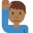 Man Raising Hand: Medium-Dark Skin Tone