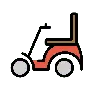 Emoji Carrozzina motorizzata 🦼 image - OpenMoji style