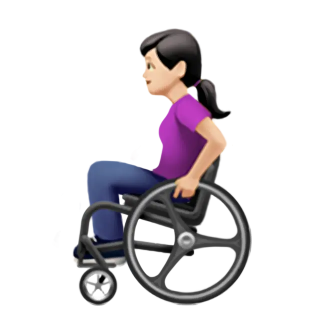 Woman In Manual Wheelchair: Light Skin Tone
