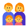 Family: Man, Woman, Girl, Girl Emoji 👨‍👩‍👧‍👧 image - Tossface style