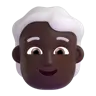 Person: Dark Skin Tone, White Hair Emoji 🧑🏿‍🦳 image - Microsoft 3D Fluent style