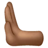 Leftwards Pushing Hand: Medium-Dark Skin Tone Emoji 🫷🏾 image - Samsung style