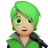 Singer: Medium-Light Skin Tone Emoji 🧑🏼‍🎤 image - Apple style
