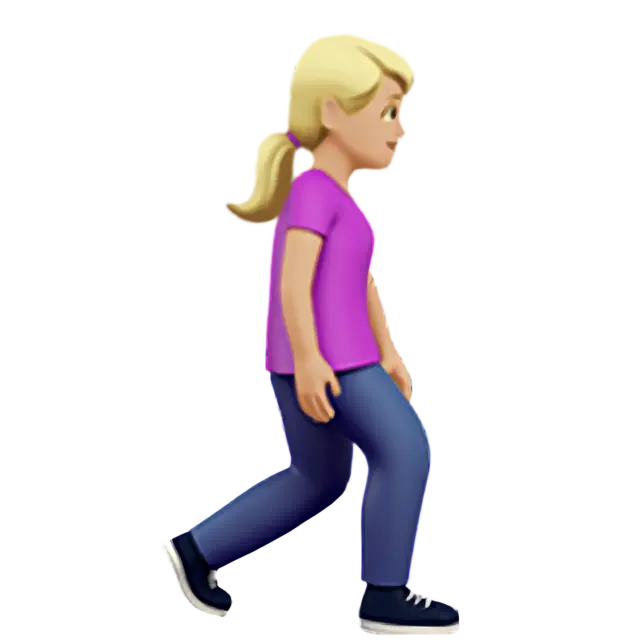 Woman Walking Facing Right: Medium-Light Skin Tone