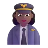 Woman Pilot: Medium-Dark Skin Tone Emoji 👩🏾‍✈️ image - Microsoft 3D Fluent style