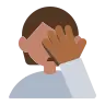 Person Facepalming: Medium Skin Tone Emoji 🤦🏽 image - Tossface style