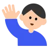 Man Raising Hand: Light Skin Tone Emoji 🙋🏻‍♂️ image - Tossface style