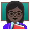 Woman Teacher: Dark Skin Tone Emoji 👩🏿‍🏫 image - Google Noto Color style