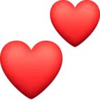 두개의 심장 Emoji 💕 image - Facebook Meta style