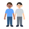 Men Holding Hands: Medium Skin Tone, Light Skin Tone Emoji 👨🏽‍🤝‍👨🏻 image - Tossface style