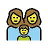 Family: Woman, Woman, Boy Emoji 👩‍👩‍👦 image - OpenMoji style