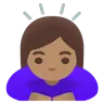 Woman Bowing: Medium Skin Tone Emoji 🙇🏽‍♀️ image - Google Noto Color style