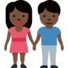 Woman And Man Holding Hands: Dark Skin Tone Emoji 👫🏿 image - Twitter / X (Twemoji) style