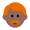Man: Medium-Dark Skin Tone, Red Hair Emoji 👨🏾‍🦰 image - Tossface style