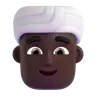 Man Wearing Turban: Dark Skin Tone Emoji 👳🏿‍♂️ image - Microsoft 3D Fluent style