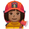 Woman Firefighter: Medium-Dark Skin Tone Emoji 👩🏾‍🚒 image - Samsung style