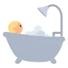 Person Taking Bath: Medium-Light Skin Tone Emoji 🛀🏼 image - Tossface style