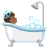 Person Taking Bath: Medium-Dark Skin Tone