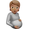 Pregnant Person: Medium Skin Tone Emoji 🫄🏽 image - Apple style