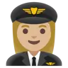 Woman Pilot: Medium-Light Skin Tone Emoji 👩🏼‍✈️ image - Google Noto Color style