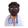 Health Worker: Dark Skin Tone Emoji 🧑🏿‍⚕️ image - Microsoft 3D Fluent style