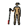 Woman With White Cane: Medium Skin Tone Emoji 👩🏽‍🦯 image - OpenMoji style