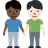 Men Holding Hands: Dark Skin Tone, Light Skin Tone