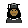Woman Student: Medium-Dark Skin Tone Emoji 👩🏾‍🎓 image - OpenMoji style