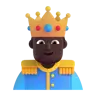 Prince: Dark Skin Tone Emoji 🤴🏿 image - Microsoft 3D Fluent style