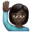 Person Raising Hand: Dark Skin Tone