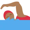Woman Swimming: Medium-Dark Skin Tone Emoji 🏊🏾‍♀️ image - Twitter / X (Twemoji) style