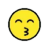 Emoji Baciare la faccia con gli occhi sorridenti 😙 image - OpenMoji style