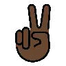 Victory Hand: Dark Skin Tone Emoji ✌🏿 image - OpenMoji style