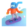 Snowboarder Emoji 🏂 image - Microsoft 3D Fluent style
