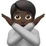 Person Gesturing No: Dark Skin Tone Emoji 🙅🏿 image - Apple style
