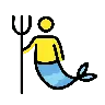 Merman Emoji 🧜‍♂️ image - OpenMoji style