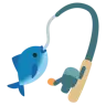 เบ็ดตกปลาและปลา Emoji 🎣 image - Google Noto Color style