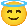 Emoji Volto sorridente con alone 😇 image - Google Noto Color style