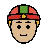 Person With Skullcap: Medium-Light Skin Tone Emoji 👲🏼 image - OpenMoji style