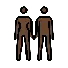 Woman And Man Holding Hands: Dark Skin Tone Emoji 👫🏿 image - OpenMoji style