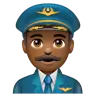 Man Pilot: Medium-Dark Skin Tone Emoji 👨🏾‍✈️ image - WhatsApp style