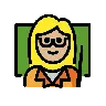 Woman Teacher: Medium-Light Skin Tone Emoji 👩🏼‍🏫 image - OpenMoji style