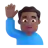 Man Raising Hand: Medium-Dark Skin Tone